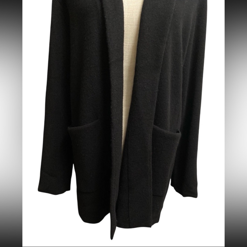 J Crew Black Open Front Sweater Blazer In Everyday Cashmere Size M Cardigan - Picture 3 of 8